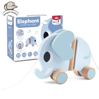 elephant pull rope trailer toy for baby cartoon animal montessori educational toys car baby toddler toys cute newborn gift
