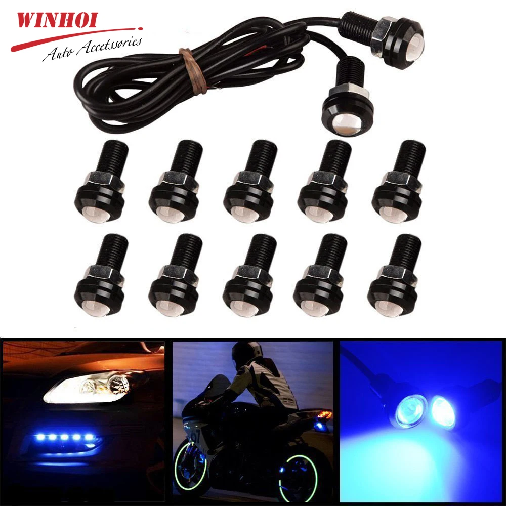 10 шт. светодиодные DRL Eagle Eye 18 мм Водонепроницаемые Cob 12V 9W Автомобильные дневные