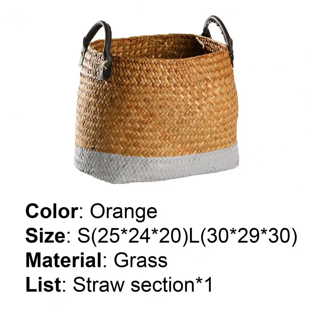

Hot Handmade Straw Dried Flower Fruit Pot Basket Rattan Box Candy Earphone Organizer storage baskets