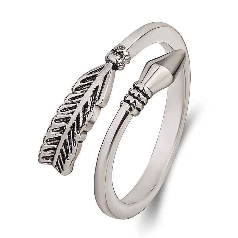 Винтажное кольцо с наконечником из перьев покрытое серебром 925 пробы для мужчин и