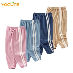 Мягкие брюки для мальчиков и девочек, летние, новинка, детские, спортивные, дышащие, с эластичной резинкой на талии, с защитой от противомоскитные штаны, для мальчиков и девочек, For2-8y