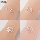 Мода океан подвеска в виде волн браслеты для женщин, девушек, выполненная Ювелирная серфинг геометрический Круглый браслет Femme Летние подарки