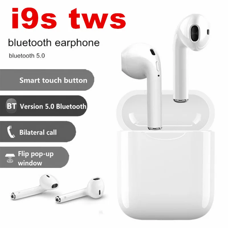 I9sTws Наушники Беспроводные Bluetooth 5 0 мини наушники с микрофоном зарядная коробка