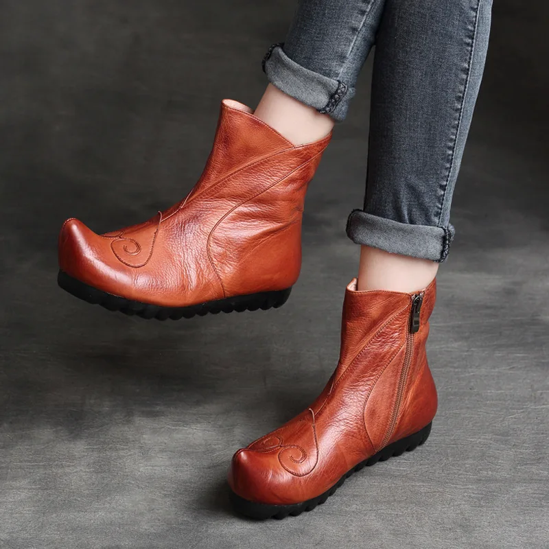 

New Boots Women Style Rubber Platform Boots Brand Leather Style Shoes For Women 2021 New Casual Footwear