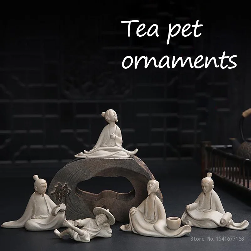

Creative ceramic tea pet ornaments retro stoneware piano chess painting and calligraphy micro landscape small ornaments