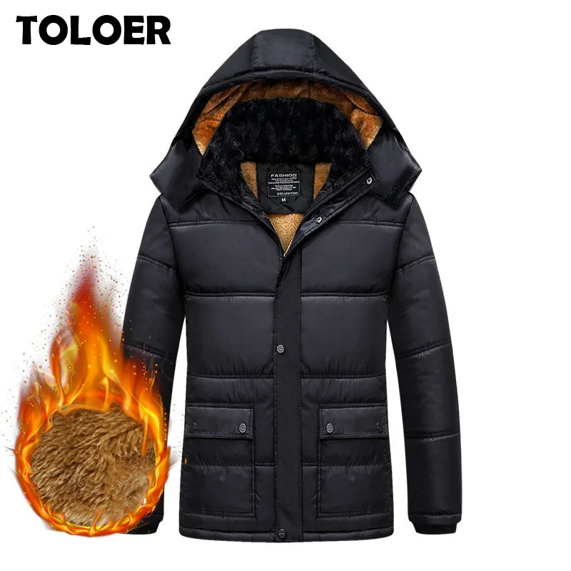 Повседневная зимняя мужская куртка утепленные парки с капюшоном на 20 градусов