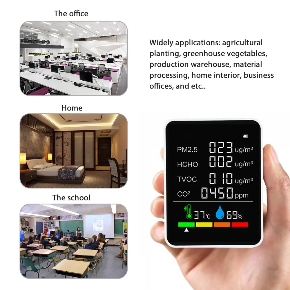 Бытовой детектор качества воздуха Многофункциональный тестер CO2 датчик