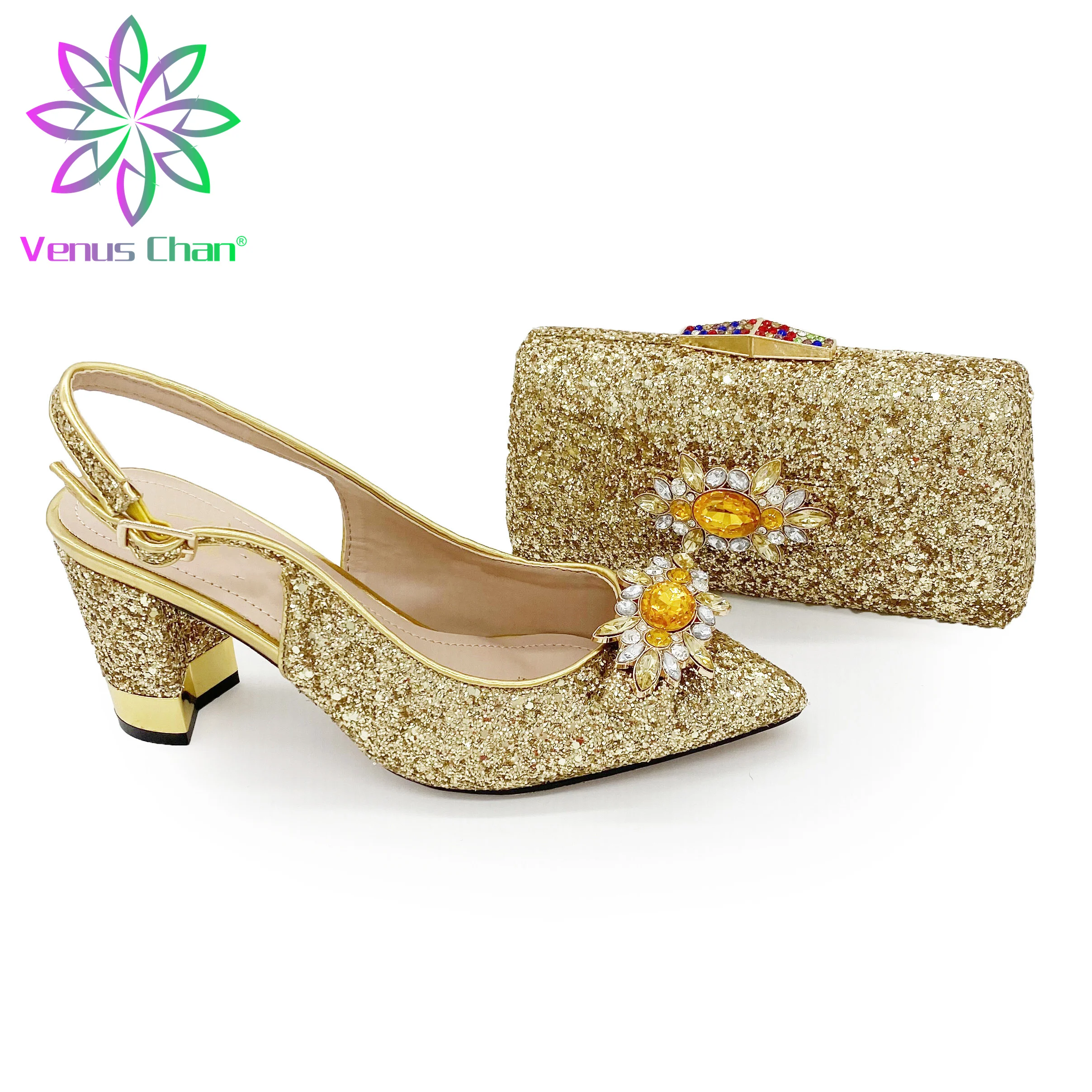 

Sexy Style Nigerian Shoe and Bag Set 2021 African Party Shoes and Bag Shoes with Matching Bags Party Shoes Luxery ShoeS Women