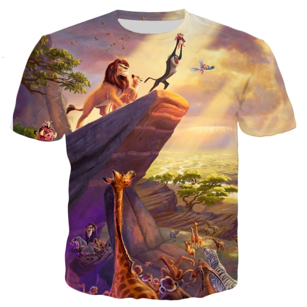 Мужская футболка с 3D принтом Король Лев Повседневная крутая лето 2019|Футболки| |