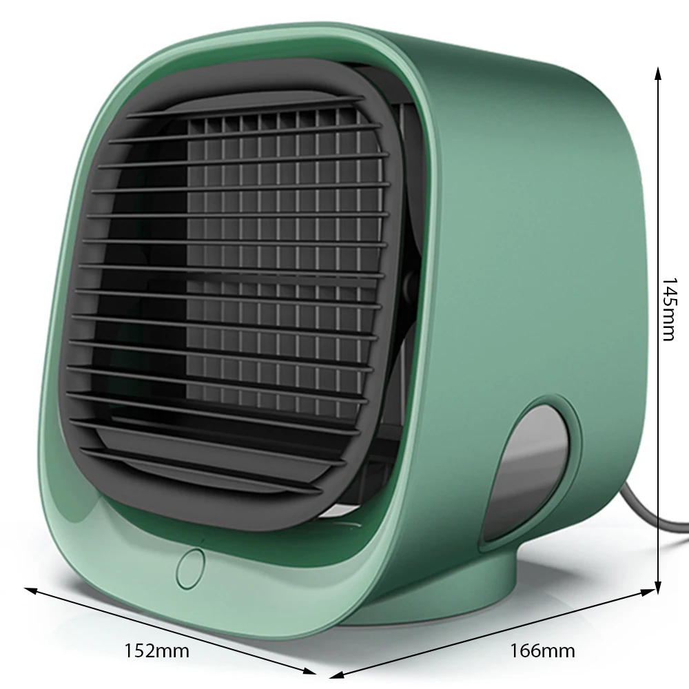 

Mini Air Cooler USB Charging 3 Speeds Low Noise Humidifier Air Conditioner with Night Light Outdoor Portable Cooler Fan