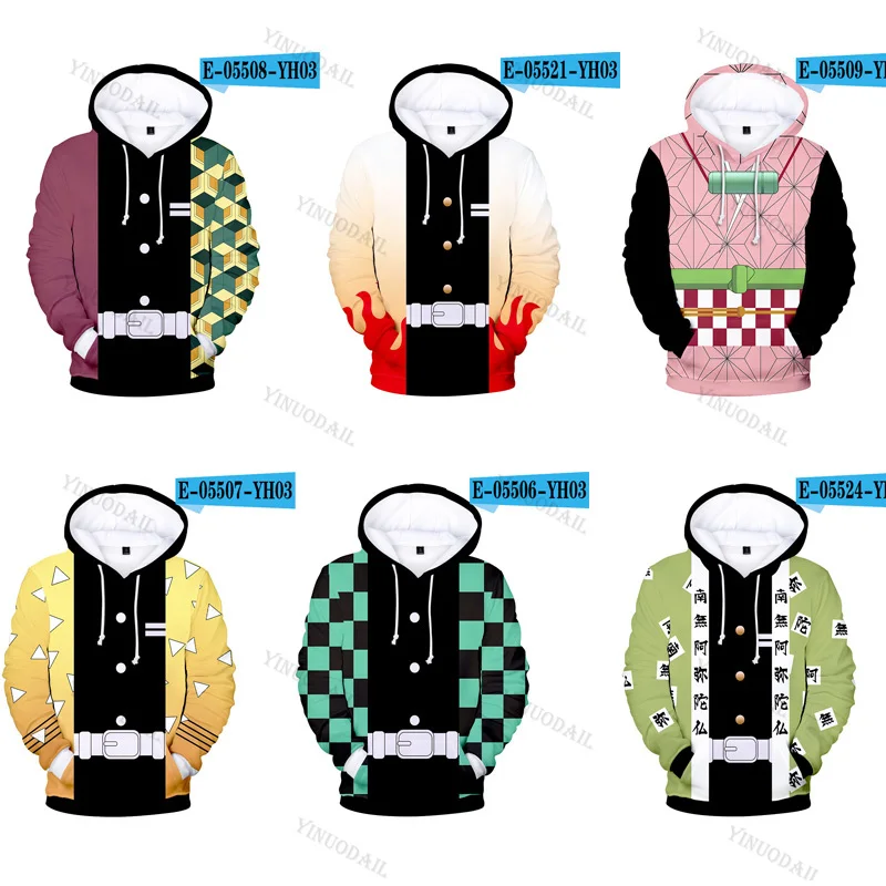 3D толстовки с капюшоном для мужчин рассекающий демонов|Костюмы аниме| |