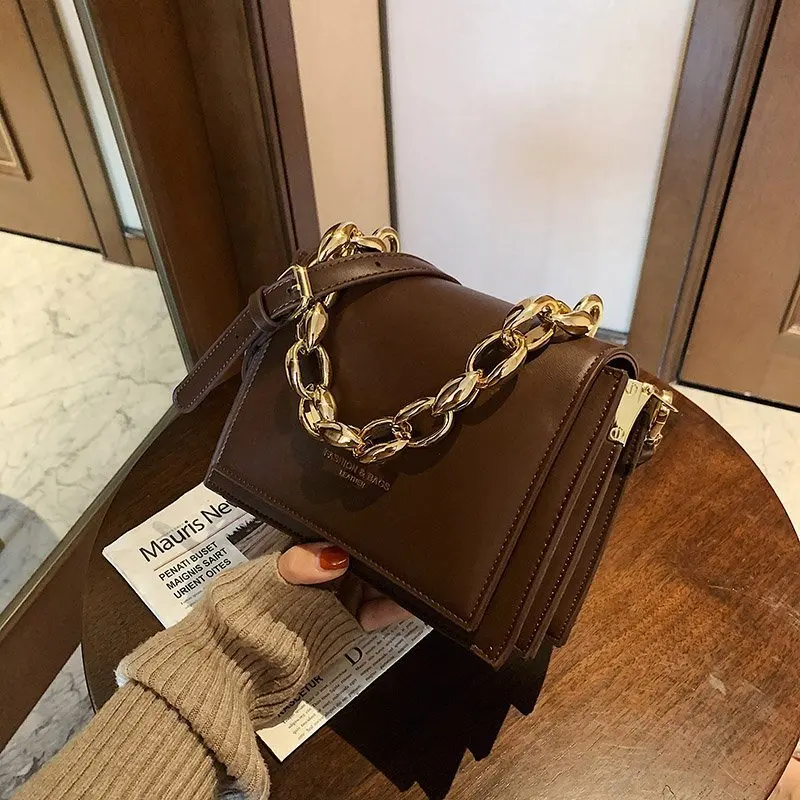 

Women's Bag Retro 2020 Female Small Luxury Brand Chain Crossbody Bags for Women Small Square Bag Flip Shoulder 2021 Leather Bags