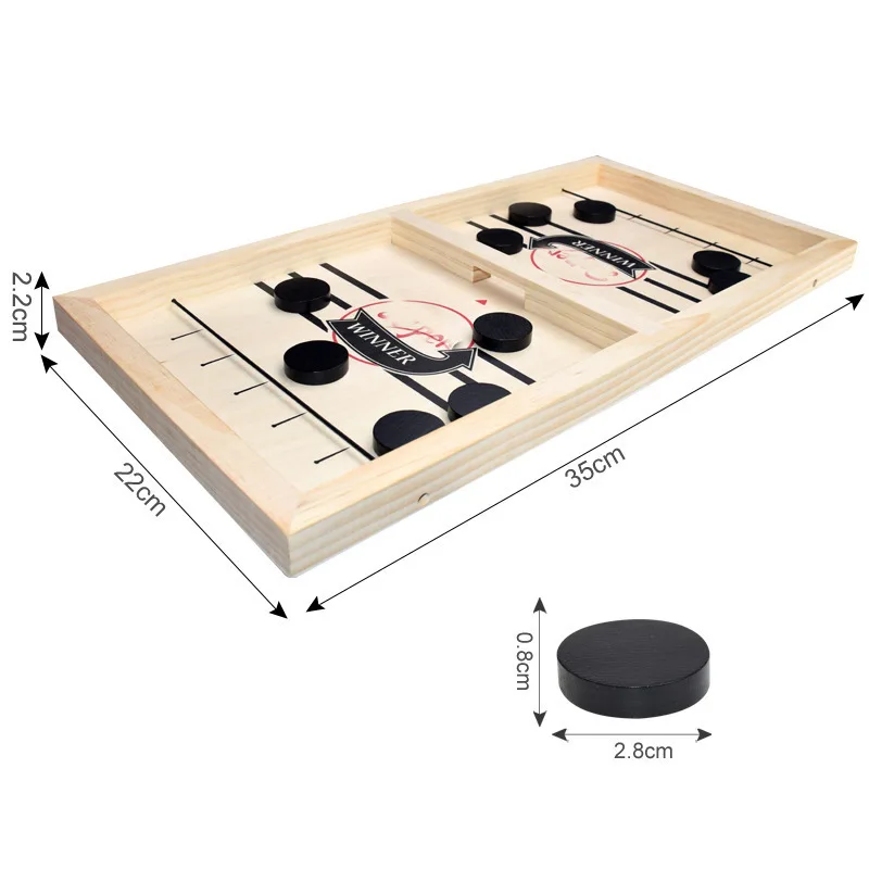 

Fast Sling Puck Game Paced Wooden Table Hockey Winner Games Interactive Chess Toys For Adult Children Desktop Battle Board Game