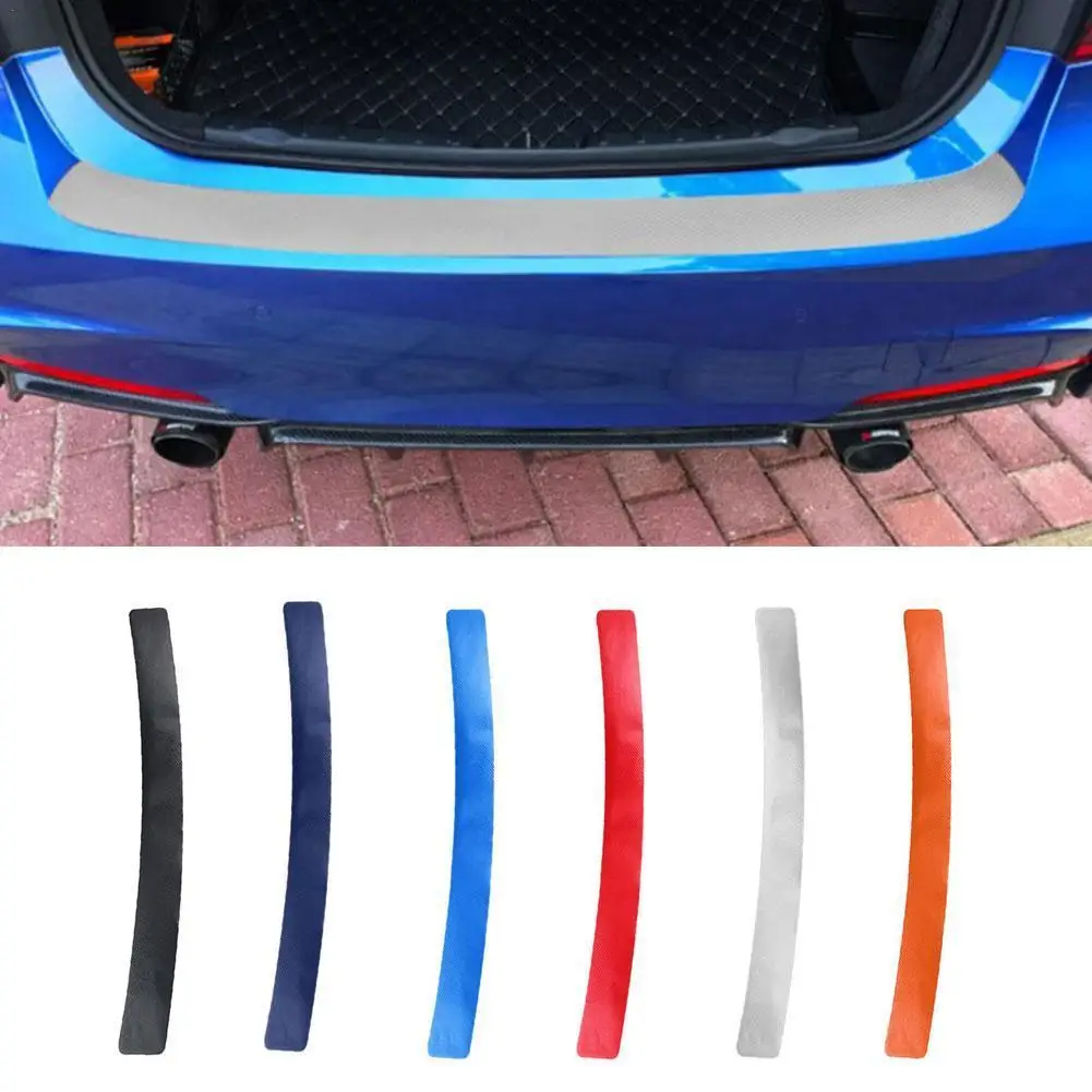 

Universal Trunk Rear Guard Plate Sticker Car Rear Bumper Trim Anti-Kicked Scratch Protection Sticker Strip 3D Carbon Fiber Film