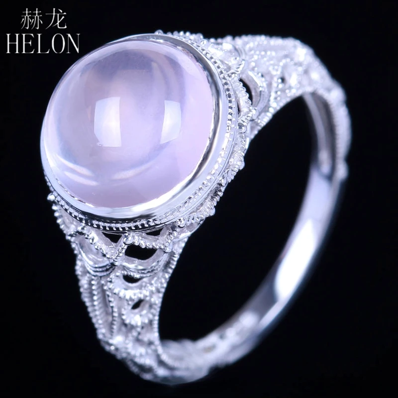 Винтажное 925 пробы серебряное круглое 4.88ct 100% подлинный розовый кварц с