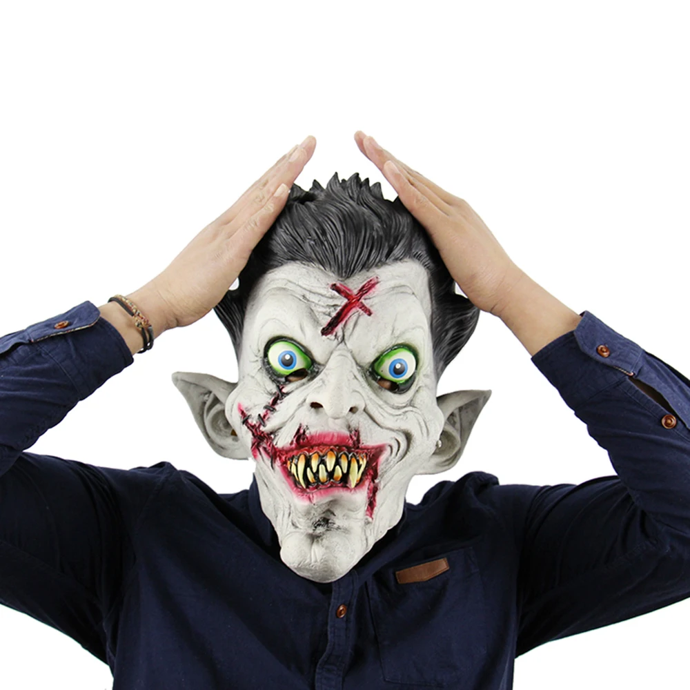 Горячая новинка латексная маска для Хэллоуина с полной головой страшная зомби