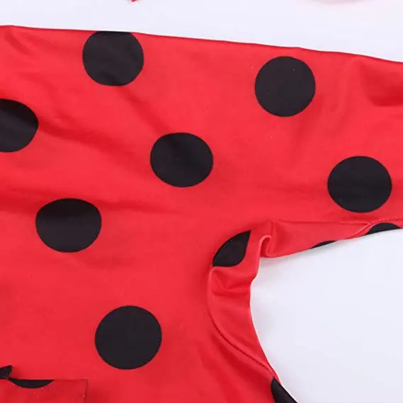 

Child Size Costume for Girls - Red Dress Up Jumpsuit Party Little Beetle Suit for Cosplay