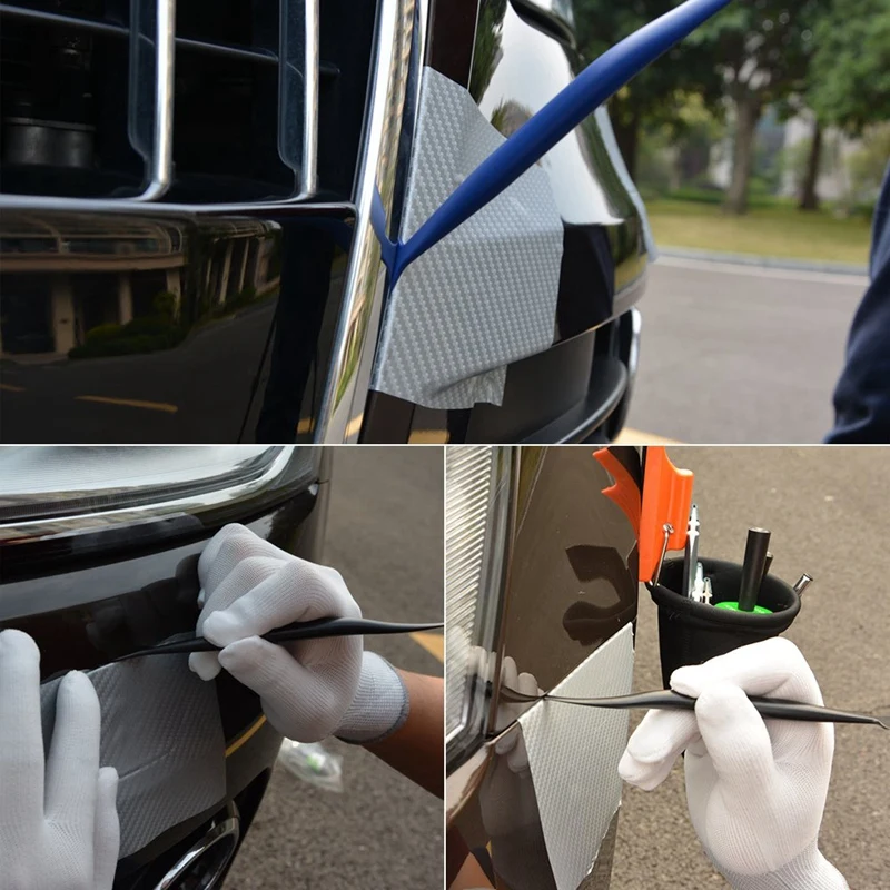 

Car Wrapping Flexible Micro- Squeegee Curved Slot Tint Tool Set 3 In 1 With Different Hardness For Installing Vehicle Wraps And