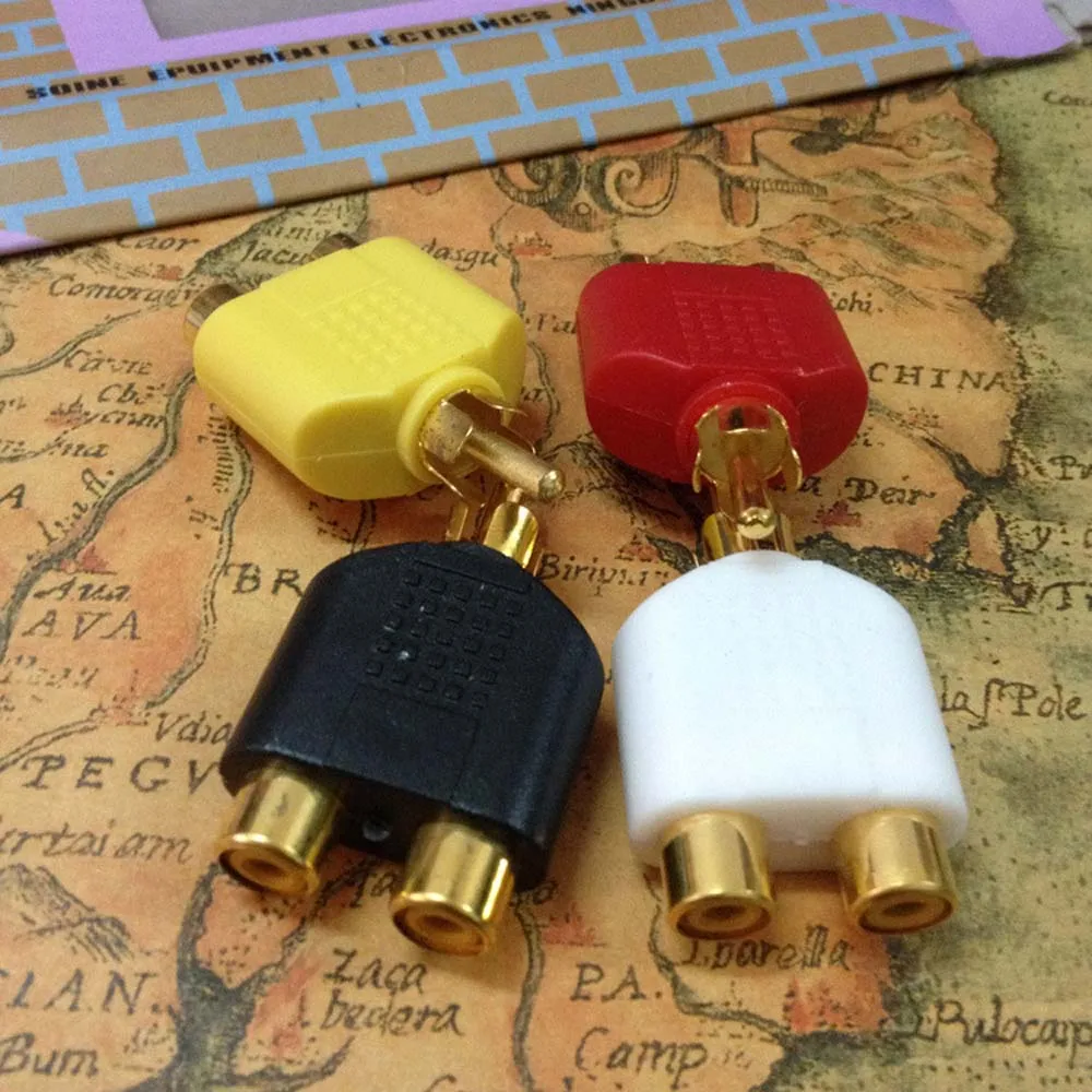 Разъем RCA Y сплиттер AV аудио видео разъем адаптера 1 Мужской до 2 Женский адаптер