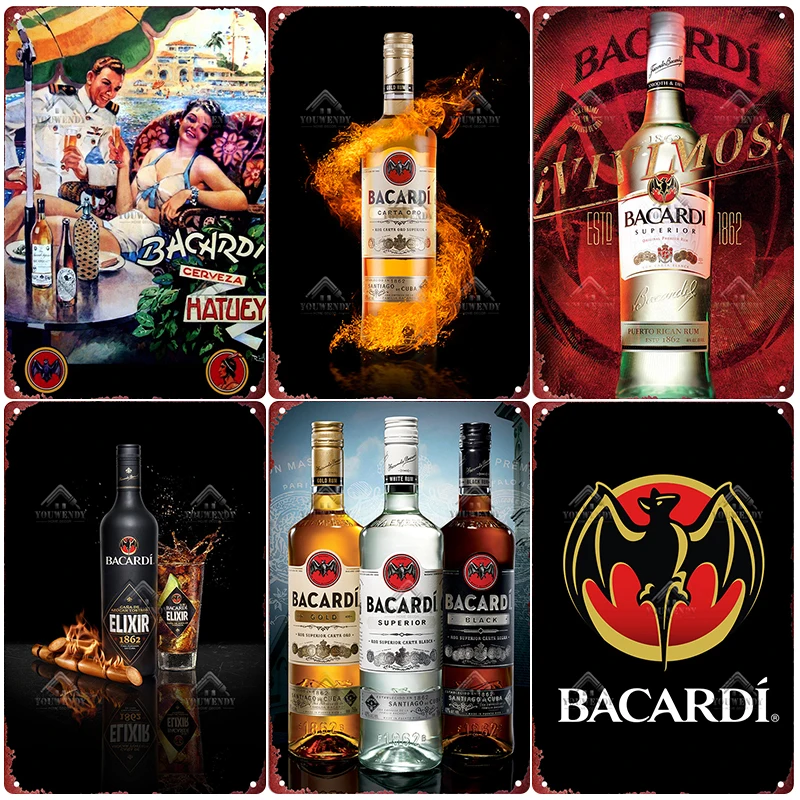 Металлический знак Bacardi в стиле ретро жестяной марки рома металлические