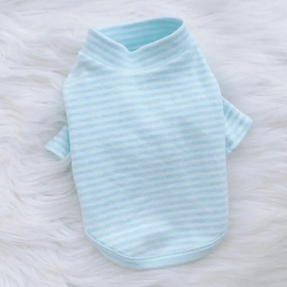 

2021 Autumn Pet Clothes Striped Pattern Wear Resistant Cotton Teddy Dog Print Sweatshirt Pet Warm 2-Legged Vest Dog Shirt