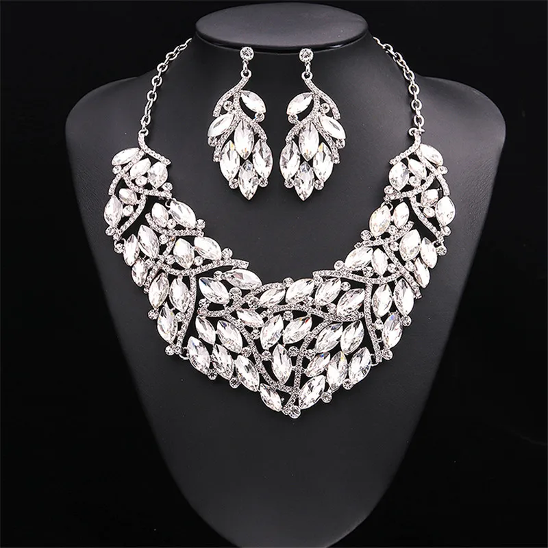 Модный красный синий лист кристалл геометрические металлические ожерелья