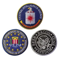 department of justice federal bureau of investigation embroidery patches cantral intelligence agency velcro stickers beer badge