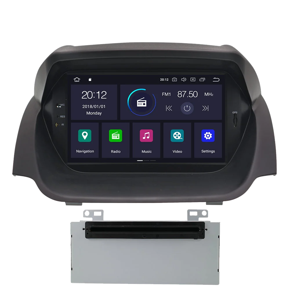 Автомагнитола 2din на Android10 PX5/PX6 с навигацией GPS для Ford Fiesta 2013-2016, автомобильная радиостанция, мультимедийный головной блок с функцией Carplay.