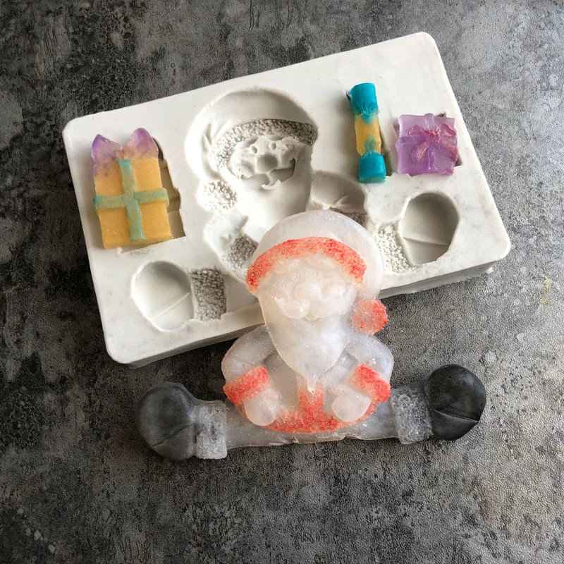 

Christmas Decorating Tools Silicone Traditional Santa Claus Fondant Cake Mold Sugar Flower Paste