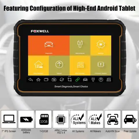 FOXWELL GT60 Plus с OBD адаптером комплект диагностическая платформа андроид планшет полная система сканер