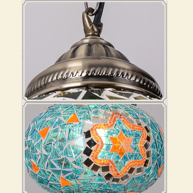 Люстра в стиле ретро средиземноморском и турецком цветная креативная стеклянная