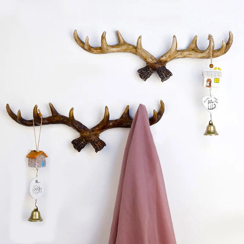 

Retro Antler Hook Decoration Wall Hanging Coat Rack Clothing Store Entrance Wall Decoration Wall Key Hook LBE