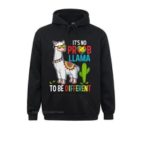 its no prob llama to be different autism llama oversized hoodie long sleeve hoodies summer mens sweatshirts cosie clothes cute