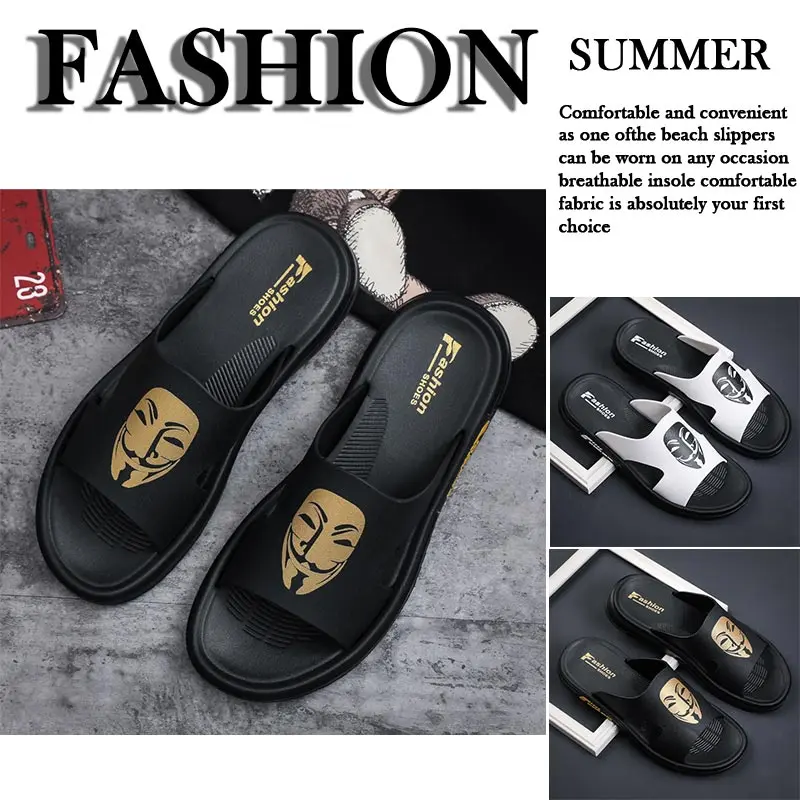 

Slippers for Men Summer Men's Fashionable Printing Sandals Anti-slip Comfortable Slipper Indoor Non-slip brand Breathable Sandal