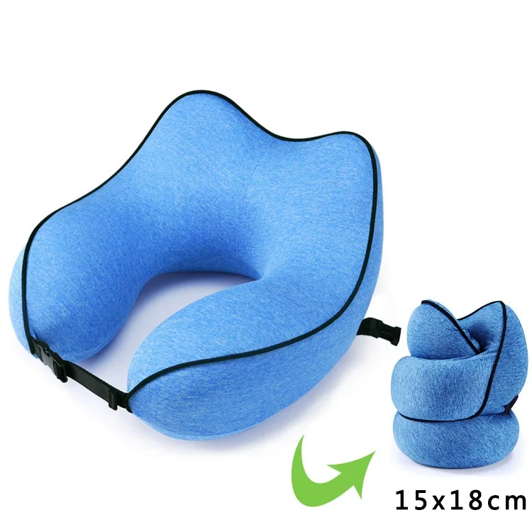 U образная подушка из хлопка с эффектом памяти и для шеи переносная путешествий u