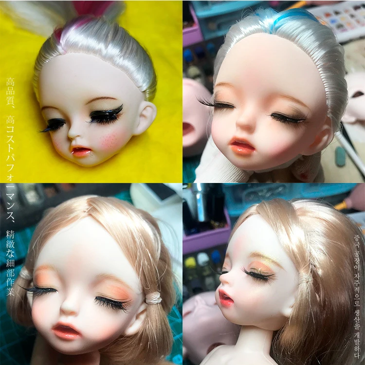 28 см закрытые глаза bjd куклы 1/6 22 шарнирная кукла DIY голое тело без макияжа голова