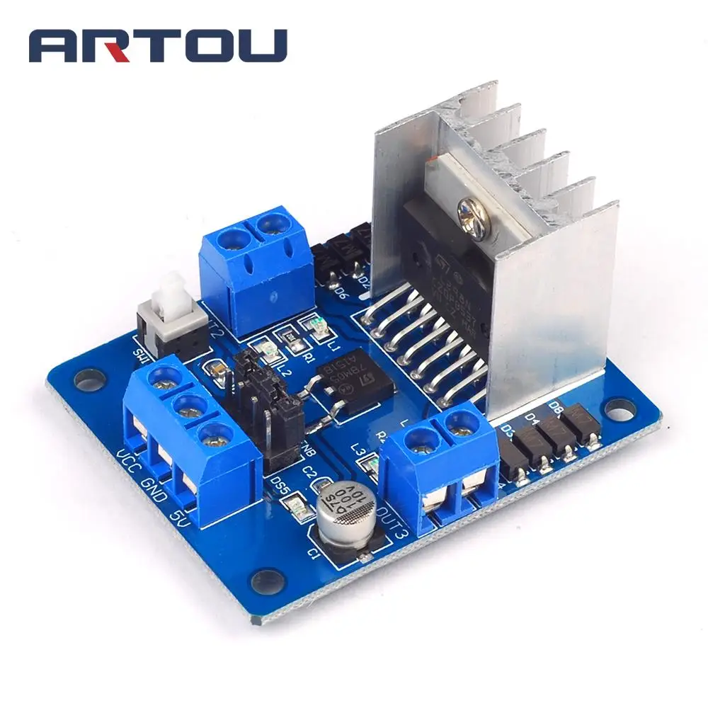 Плата модуля драйвера шагового контроллера L298N двойной мост постоянного тока для