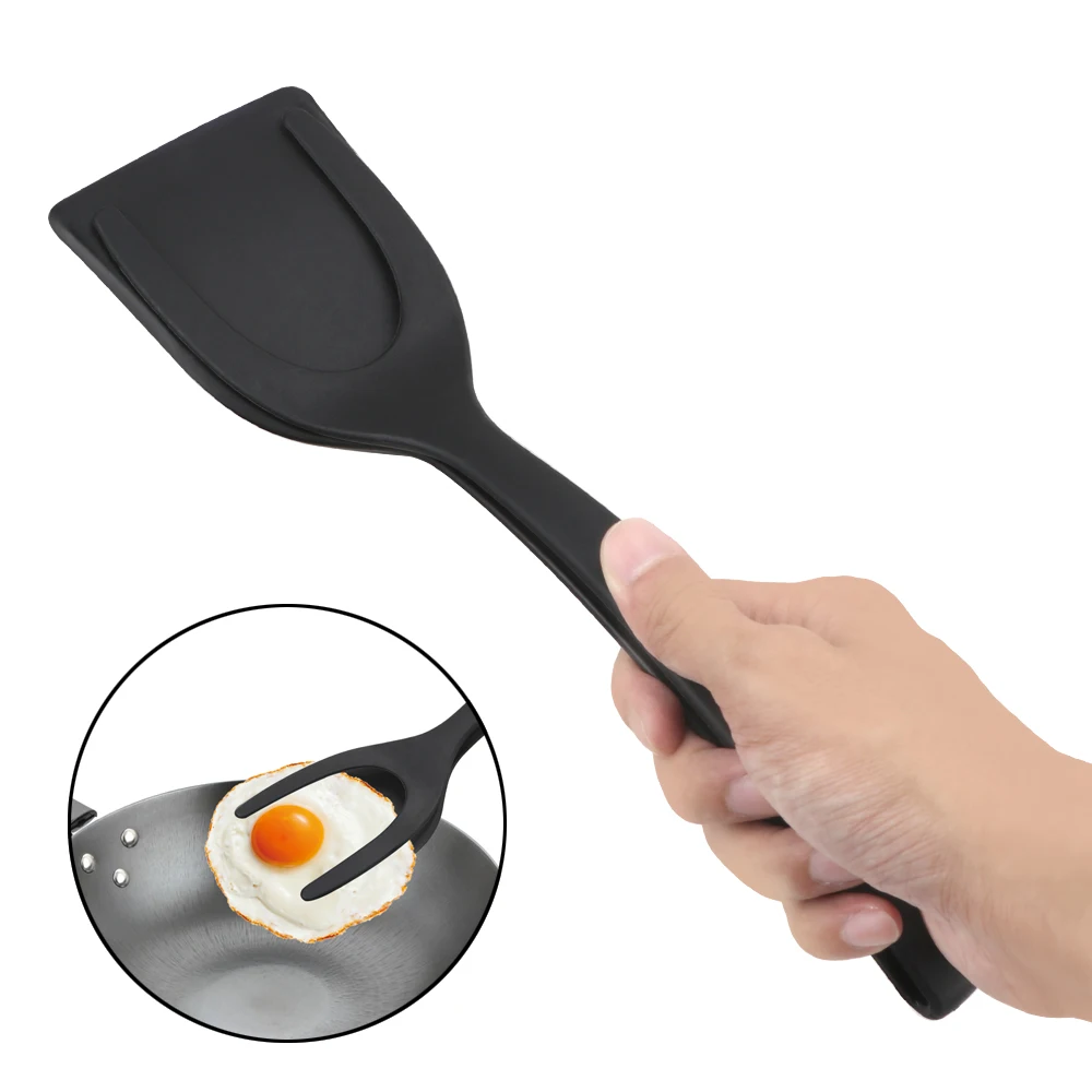 

Pancake Toasted Bread Grip 2 in 1 Frying Egg Spatula Utensils Pizza Steak Flip Shovel Kitchen Tools Non-Stick Fried Egg Turners