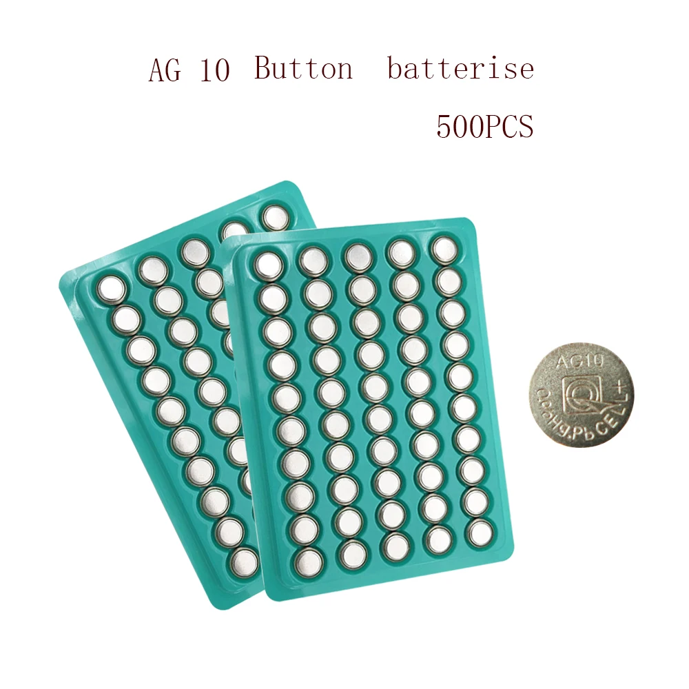 

AG10 1.5V 500pcs AG10 150mAh Button Cell Battery L1131 SR1130 189 LR54 Coin Button Batteries For Small Electronic Devices Parts