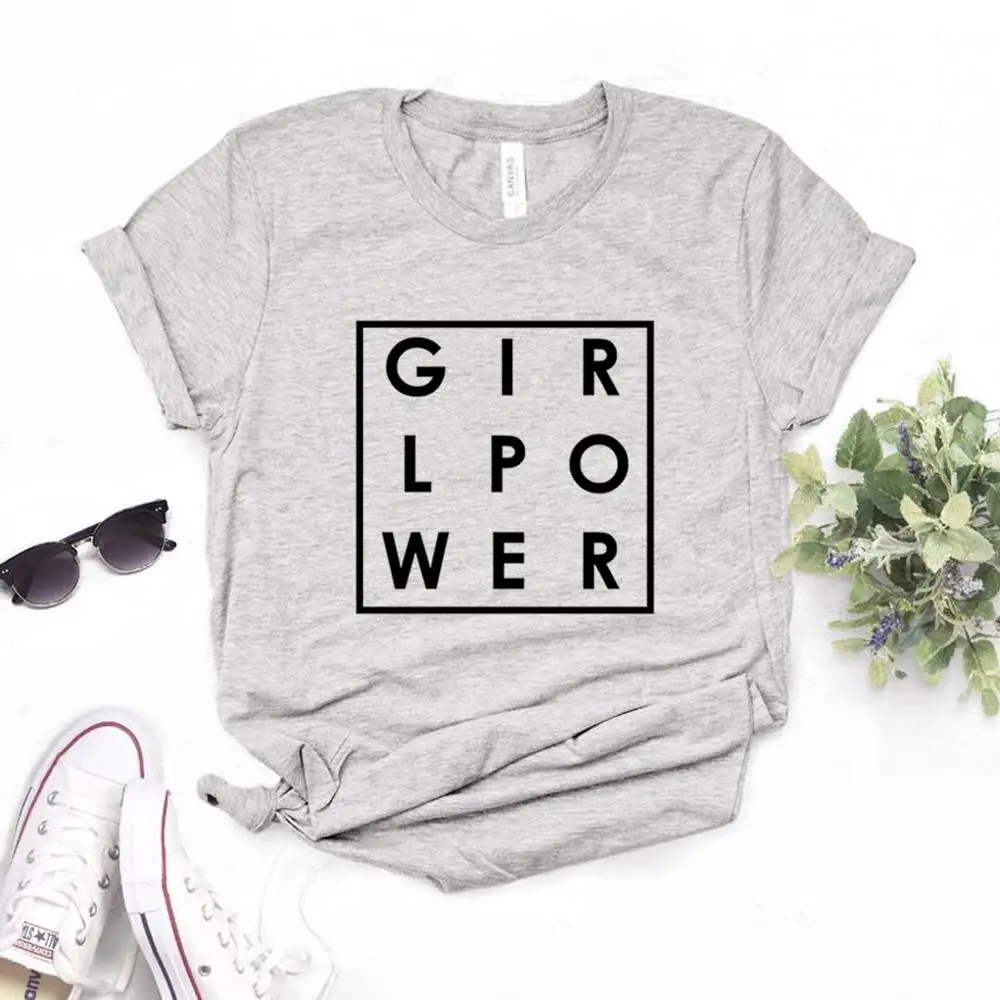 

Women T Shirt Girl Power Print Tshirt Women Short Sleeve O Neck Loose T-shirt Ladies Summer Causal Tee Shirt Clothes Tops