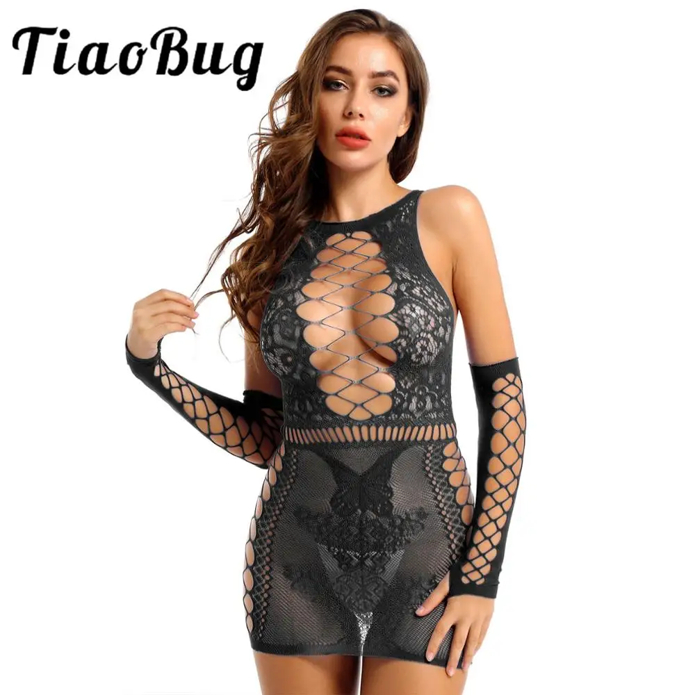 Женское Эротическое ажурное Сетчатое платье с бабочками сексуальное облегающее