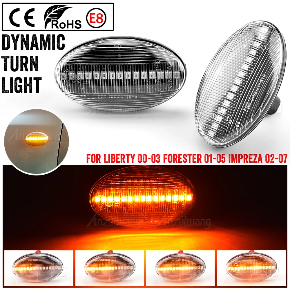 

2Pcs Dynamic Led Side Marker Turn Signal Light Sequential Blinker Lamps For Subaru Impreza WRX STI GDA GDB / Forester / Liberty