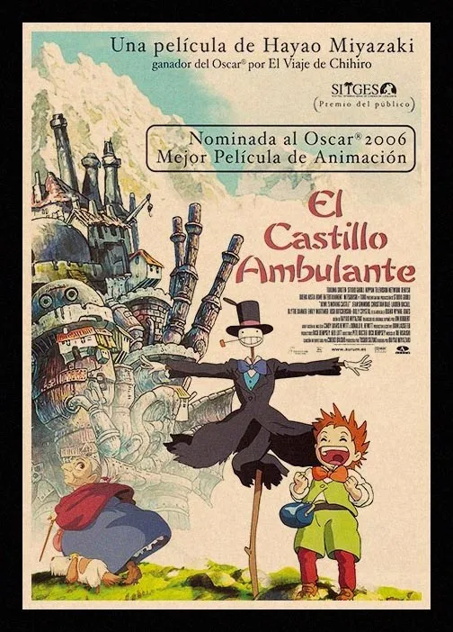 Великолепные JL Howl движущийся замок Миядзаки Хаяо Ретро постеры крафт бумага