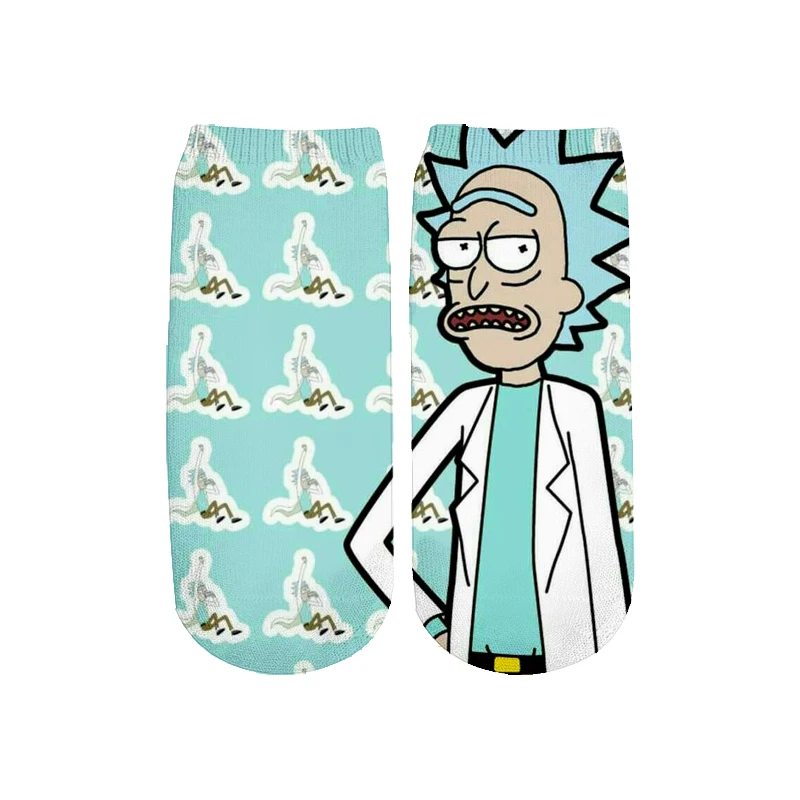 Новейшие Rick and Morty 3D печатных мультфильм милые короткие носки для мужчин женщин harajuku корейские носки RS-011 - Цвет: 6