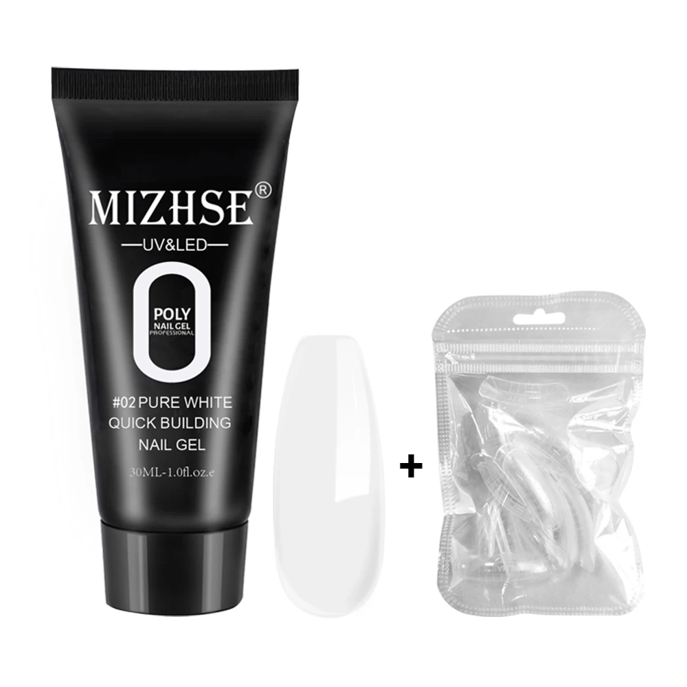 MS-P02-36TIPS MIZHSE поли гель розовый белый металл с прозрачными кристаллами УФ светодиодный гель лак Декоративный Лак для ногтей набор быстрое строительство для наращивания ногтей полигель - Цвет: MS-P02-36TIPS