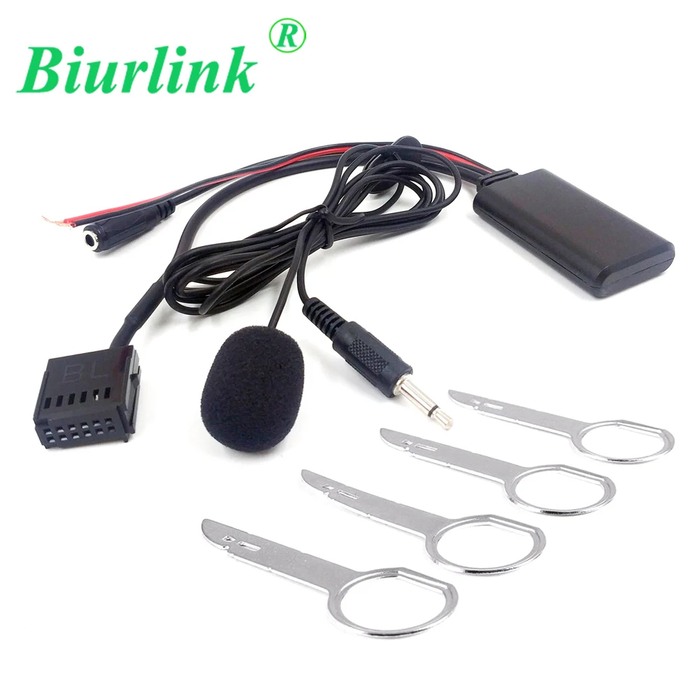 Biurlink 12Pin Auto CD AUX Porta Senza Fili di Bluetooth Mani Libere Microfono Per Ford Mondeo Focus C-Max Fiesta fusione 6000CD