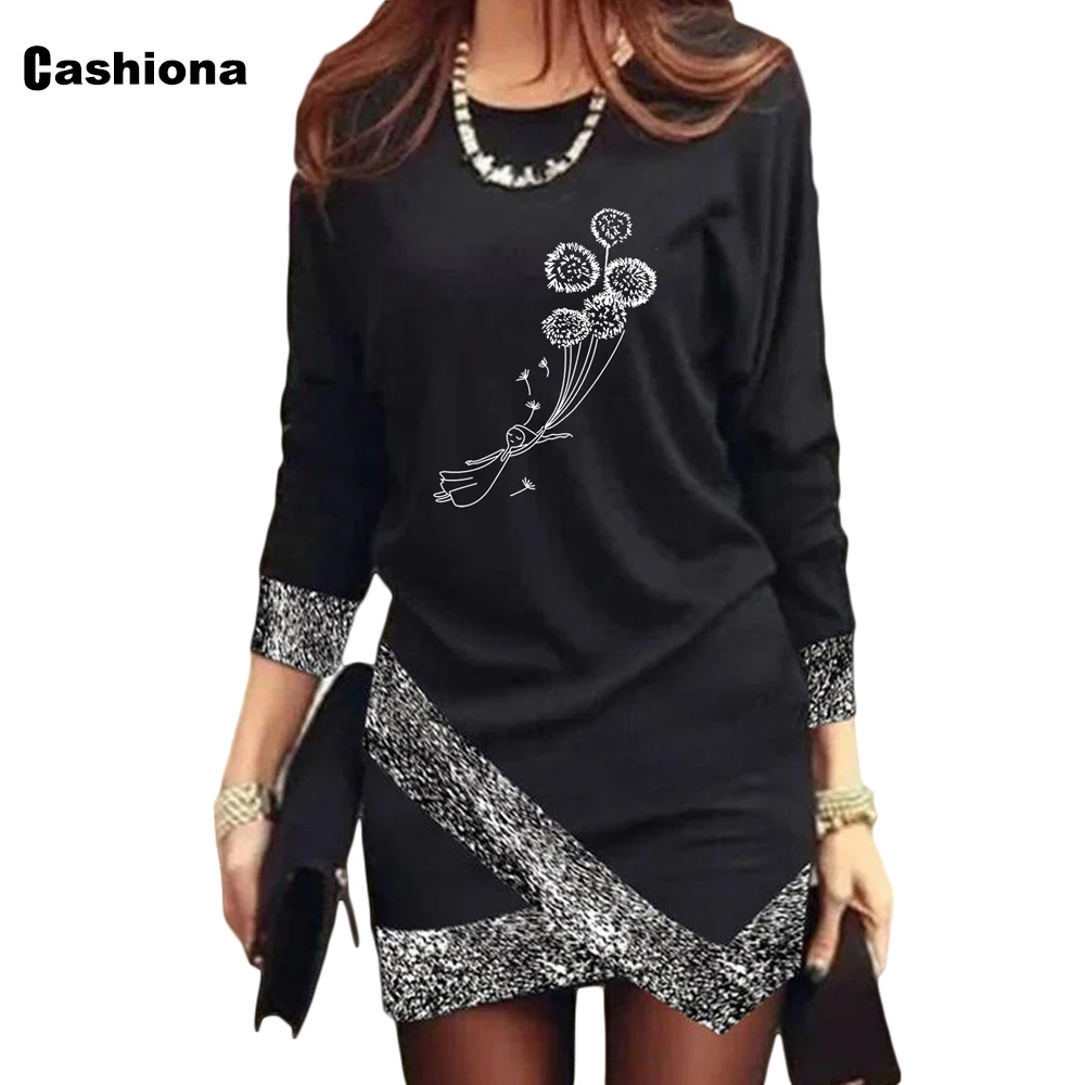 Женское короткое платье с принтом солнце и луна батальных размеров - купить по