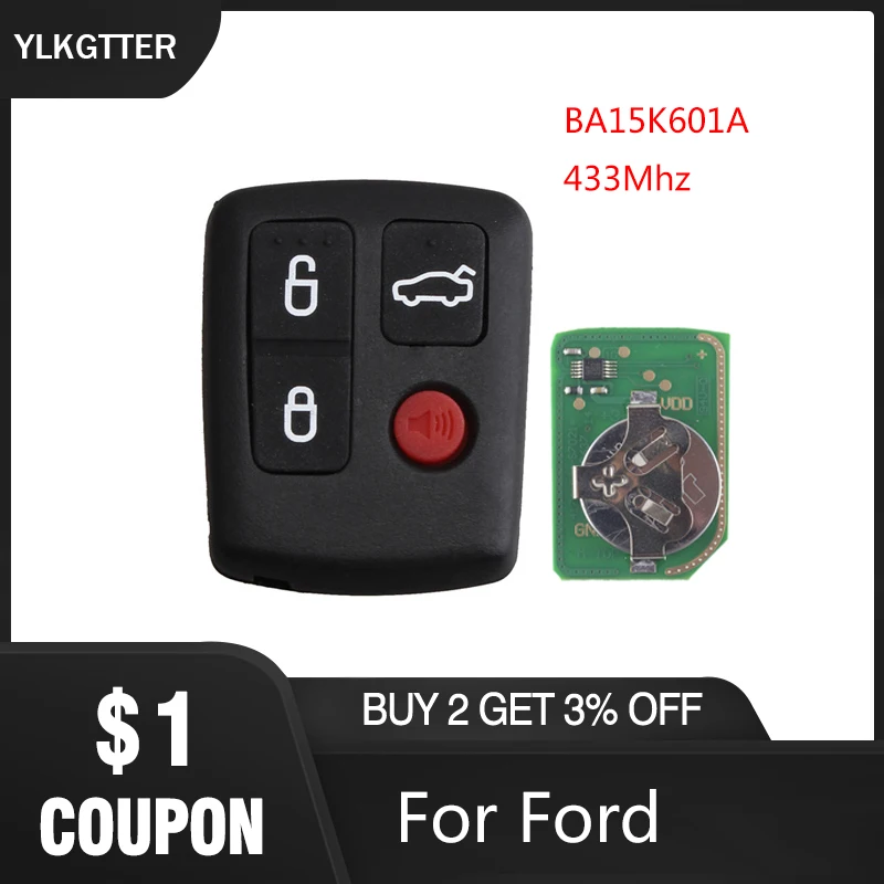 

YLKGTTER 433 МГц 4 кнопки дистанционный Автомобильный ключ для Ford BA BF SX XR FPV Sedan/Wagon безключевая Автомобильная дистанционная клавиатура требует про...