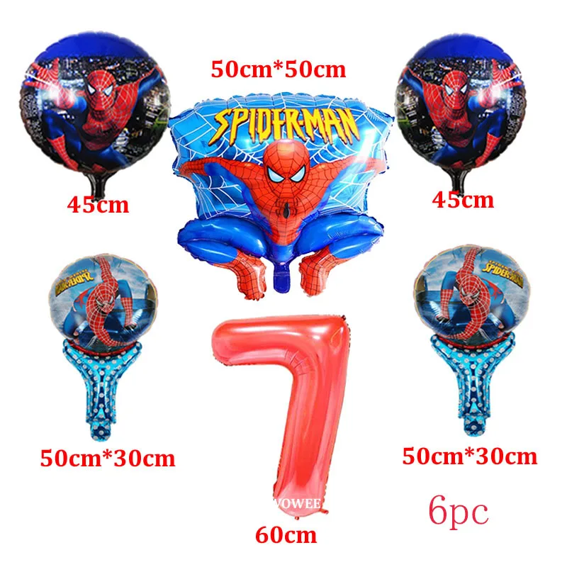6pc Balloons 20 шт./лот, бумажные салфетки с изображением Человека-паука, вечерние салфетки с героями мультфильмов для детей на день рождения, украшения для детского душа, принадлежности для салфеток - Цвет: 6pc Balloons