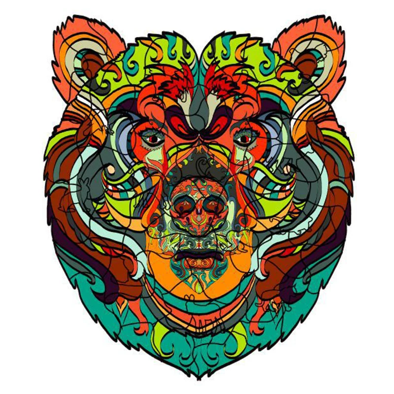 

Wooden Animal Cow Jigsaw Puzzle Diy Wooden Puzzles For Adults Child Decompression Interactive Games Educational Birthday Gifts